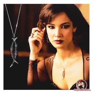 James Bond Skyfall collection Swarovski Black Bamboo Pendant necklace
